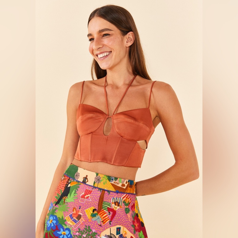 FARM Rio Orange Crop Top